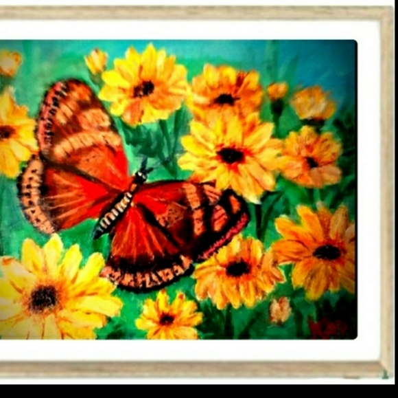 "Flutterby/ Black Eyed Susan" Canvas Art - Picture 2 of 2